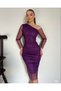 New Season One Shoulder Detailed Special Design Women Tulle Dress 583124
