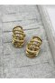 Steel Gold Spiral Earrings - 6