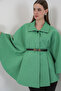 Women's Belted Cashmere Poncho 9170 - Green - 4