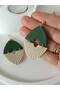 Khaki Cream Beige Dangle Polymer Clay Earrings Soft Nude Color - 5
