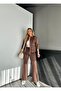 Brown Zippered Suede Sports Jacket - 4