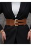 Gold Buckle Elastic Women's Belt Dress Belt Waist Belt Body Belt - 3