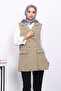 Light Khaki Collar-Lined Vest - 3