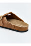 Beige Suede Look Girls' House Slippers - 5