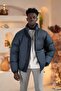 Oversized (Loose Cut) Mock Neck Zipper Closure Inflatable Jacket - 5
