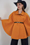 Women's Belted Melton Poncho 9170 - Mustard - 4