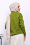 Oil Green Embroidered Buttoned Knitwear Cardigan - 4