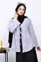 Gray Front Tie Yumoş Kimono - 3