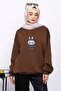 Brown Crew Neck Three Thread Sweat