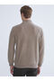 Brown Zippered Stand Collar Men's Sweatshirt - 4