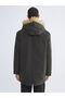 Khaki Standard Fit Fur Hooded Men's Parka - 4