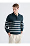 Esvab • Modern & Distinctive Devrik Roba Collar Striped Men's Knitwear Sweater