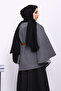 Smoked Belted Cashmere Poncho - 4