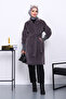 Smoked Waist Belted Double Pocket Angora Coat - 2