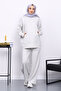 Ecru Hooded Kangaroo Pocket Trouser Knitwear Set