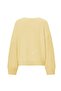 Women's Butter Yellow V-Neck Oversized Knit Sweater, Knit Sweater Fmoda1970 - 4