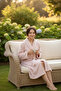 Lumor Shawl Collar Wellsoft Plush Soft Dressing Gown |   Powder - 3
