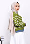 Green Buttoned Denim Detailed Knitwear Cardigan - 4