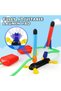 Toy Rocket Launcher for Kids - Stomp Toy Rocket with 6 Foam Rockets 2 Launchers - 6