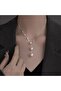 Si̇lver Y Chain Pearl Necklace