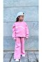 Girl's Printed Wide Leg Fleece-Lined Piece Set - 2