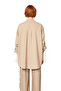 Women's Relaxed Cut Buttoned Shirt Collar Long Sleeve Ruched Detail Woven Shirt Functional - 5