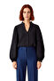 Women's Cotton Oversized Cut Stylish Shirt with Balloon Sleeve Detail at the Judge Collar Functional Durable - 4