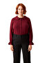 Women's Peter Pan collar Pompom Detailed Regular Fit Woven Shirt Functional Durable Quality Stylish - 4