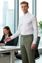 Men's Regular Fit Oxford Woven Embroidery Detailed Easy-Iron Long Sleeve Shirt Aesthetic - 3