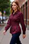 Women's Fitted Solid Color Long Sleeve Shirt Complements Your Stylish Look Aesthetic in Every Setting