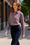 Comfortable Fit Striped Poplin Shirt for Women Contemporary Design Offering Everyday Elegance Functional