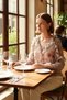 Women's Chiffon Woven Floral Patterned Ruffle Detailed Long Sleeve V-Neck Shirt Elegance and Comfort - 2