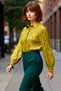 Women's Floral Patterned Transparent Woven Long Sleeve Shirt with Gipeli Sleeve Detail, Comfortable Cut, Stylish