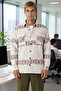 Unisex Regular Fit Woven Flannel Ethnic Patterned Double Pocket Long Sleeve Lumberjack Shirt Jacket Stylish - 3