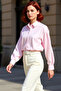 Women's Striped Woven Shirt Relaxed Fit Basic Top Offering Everyday Elegance Essential for Your Wardrobe