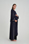Maternity Nightgown Set with Piping Detail and Cotton Robe - 4