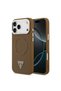 iPhone 17 Pro Case Licensed M-Safeli Pu Leather Metal Camera Frame Triangle Logo Cover Brown