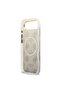 iPhone 17 Air Compatible Case Licensed M-Safe Featured Glitter Peony Patterned Silicone Cover Black - 7