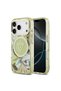 iPhone 17 Pro Max Case Licensed M-Safeli Glittery Floral Patterned Green with Metal Camera Frame