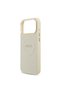 iPhone 17 Pro Max Compatible Case Licensed M-Safeli Hot Stamping Lettering Logo Pu Leather Peony Cover Beige - 6