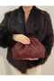 Burgundy Scholarship Lined Hand and Shoulder Bag - 4