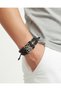 2-Piece Leather Bracelet Black Genuine Leather Bracelet with Infinity and Tree of Life Figures Gift Bracelet - 2
