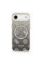 iPhone 17 Air Compatible Case Licensed M-Safe Featured Glitter Peony Patterned Silicone Cover Black - 3