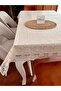 مفرش طاولة - مظهر مطرز بالدانتيل - شفاف - غير مثقوب - PVC - 2