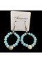 Women's Sea Shell Figured Baby Blue Hoop Earrings Bijouterie Trendy Stylish Gift - 2