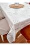 مفرش طاولة - مظهر مطرز بالدانتيل - شفاف - غير مثقوب - PVC - 4