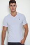 Men's V-Neck Cotton T-Shirt White T9568