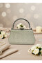 Ecru Color Glittery Stone Evening Dress Bag |   Luxury Wedding and Evening Bag - 3