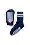3-Piece Women's Non-Slip Sole Winter Home Socks with Full Towel Inside for Yoga, Pilates, Dance, Anthracite - 7