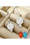 2-Piece Fire and Water Silver Color Couple Best Friend Chain Metal Necklace - 2